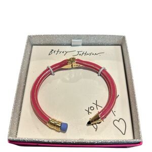 Betsey Johnson Pencil Pink Bracelet